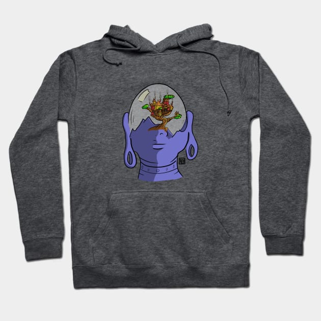 Buddha Glass Treehouse Head Hoodie by Warm Your Toes